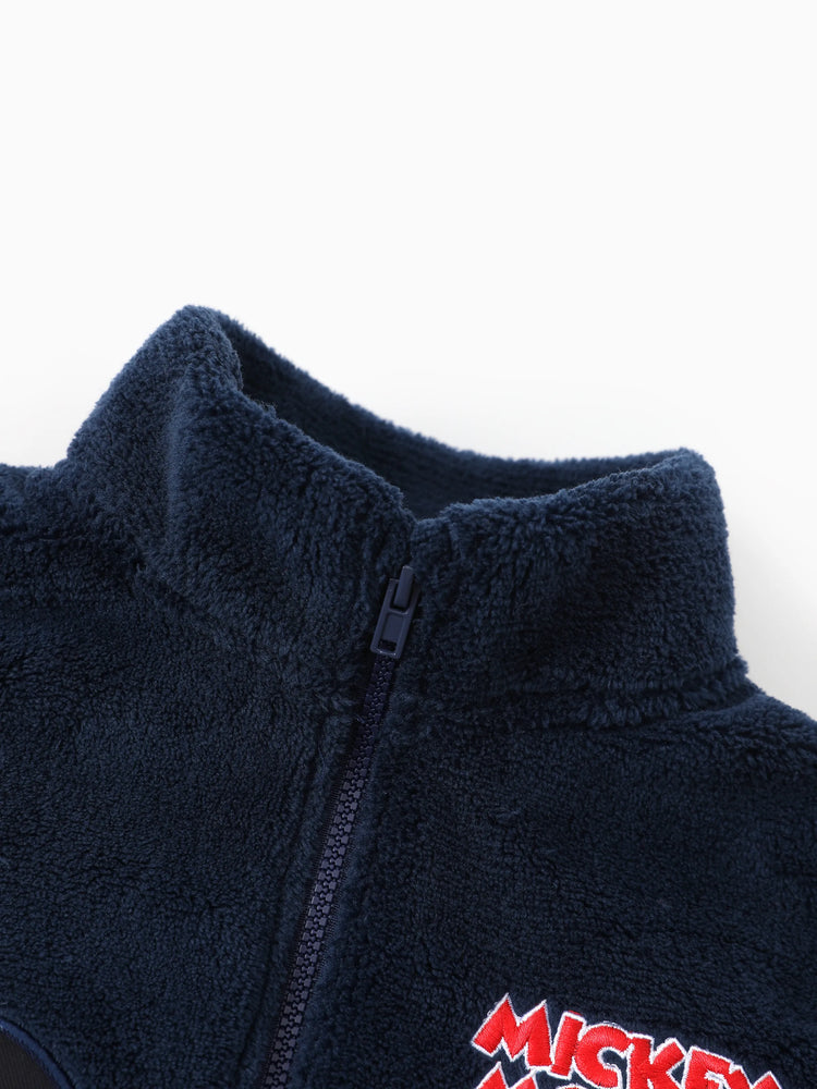 Veste à col montant en polaire corail Disney Mickey et ses amis pour tout-petit/enfant Mickey bleu foncé