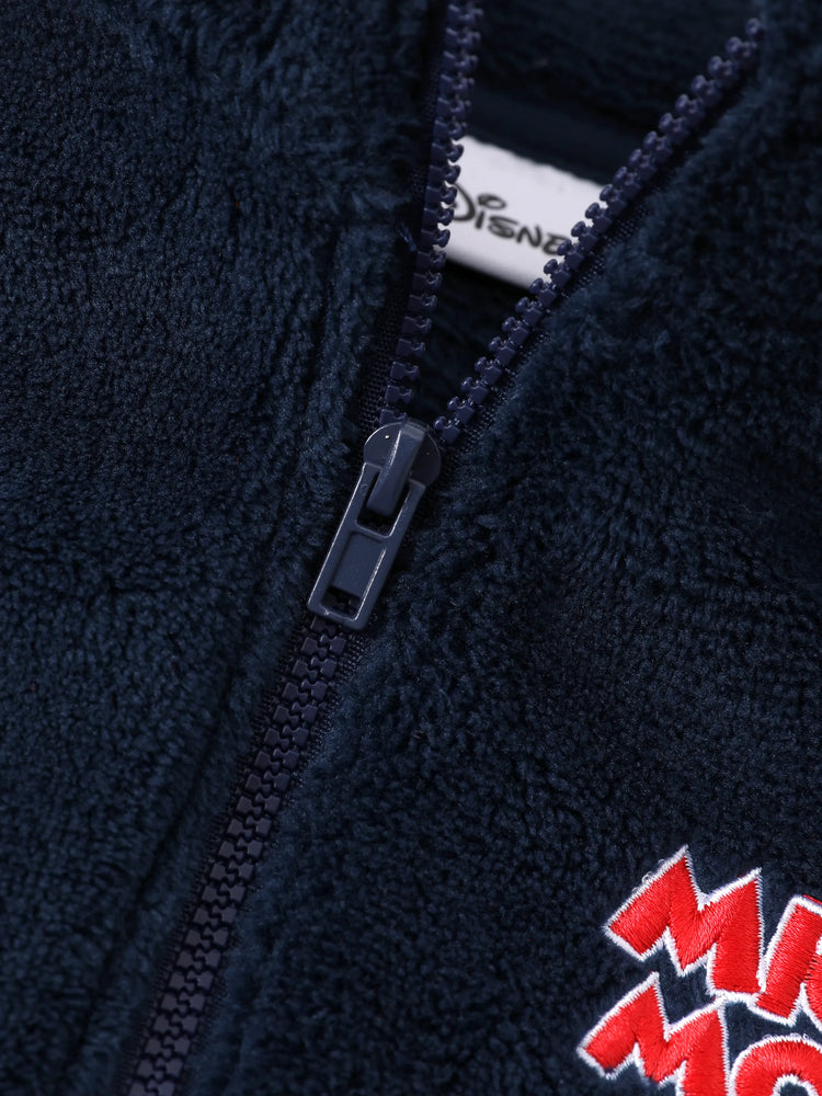 Veste à col montant en polaire corail Disney Mickey et ses amis pour tout-petit/enfant Mickey bleu foncé