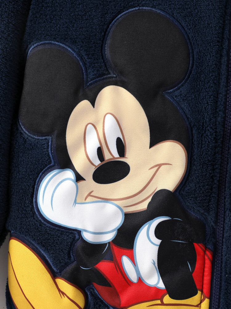 Veste à col montant en polaire corail Disney Mickey et ses amis pour tout-petit/enfant Mickey bleu foncé