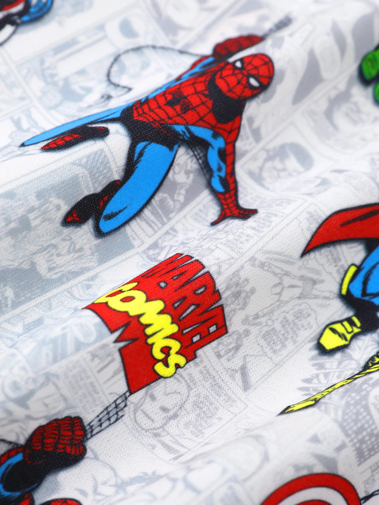 Marvel Toddler/Kids Boy Spider-Man/ Captain America/ IronMan/ Green Hulk Allover Print Stand Collar Jacket Black