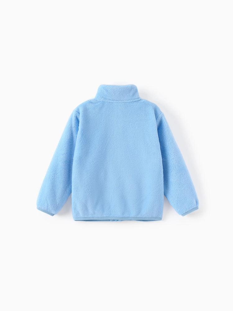 Disney Stitch Toddler/Kids Boy/Girl Stitch Double-sided Fleece Fabric Stand Collar Jacket Blue