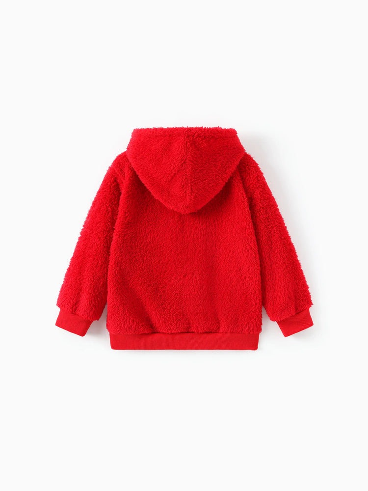Sweat à capuche en polaire corail brodé Spider-Man Marvel pour tout-petit garçon, rouge