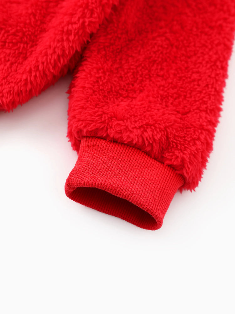 Sweat à capuche en polaire corail brodé Spider-Man Marvel pour tout-petit garçon, rouge