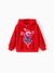 Marvel Toddler Boy Spider-Man Embroidered Coral Fleece Hooded Sweatshirt Red