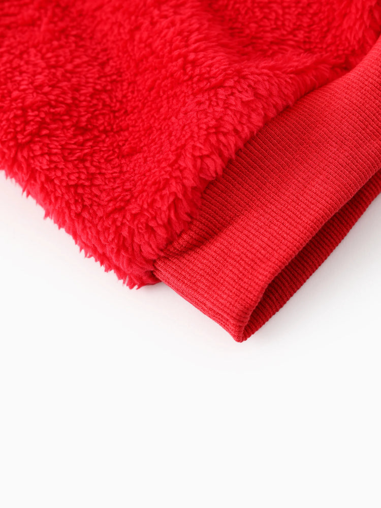 Sweat à capuche en polaire corail brodé Spider-Man Marvel pour tout-petit garçon, rouge