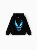 Marvel Kleinkind Jungen besticktes Korallen-Fleece-Sweatshirt mit Kapuze schwarz