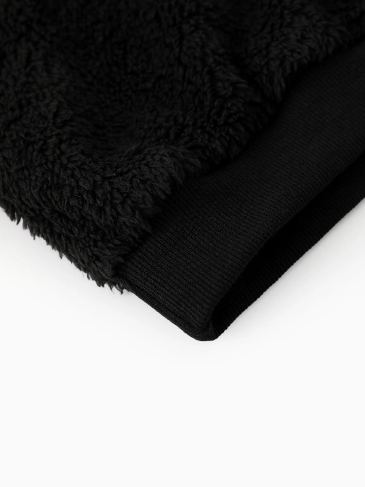 Marvel Kleinkind Jungen besticktes Korallen-Fleece-Sweatshirt mit Kapuze schwarz