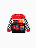 Cars Toddler Boy Checkerboard Print Colorblock Sweatshirt Red