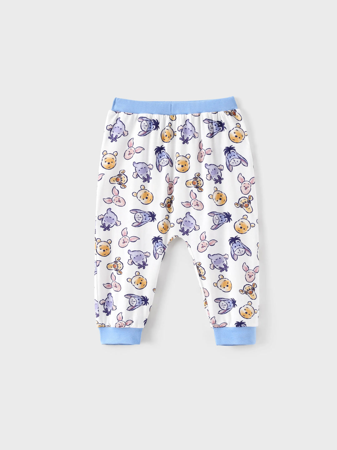 Disney Winnie the Pooh Baby Boy/Girl 2pcs Winnie/Piglet/Eeyore Allover Prints Snap Closure Bodysuit and Pants Sets White