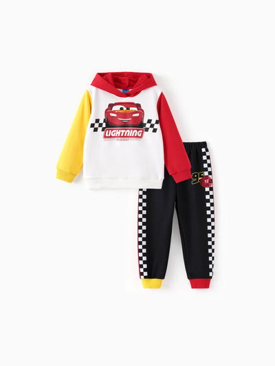 Cars Toddler Boy 2pcs Lightning McQueen Colorblock Hoodie and Sweatpants Set Multi-color