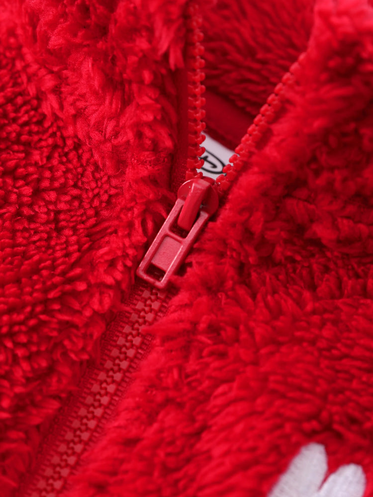 Disney Mickey and Friends Toddler/Kids Girl Minnie Mouse Double-sided Fleece Stand Collar Jacket Red