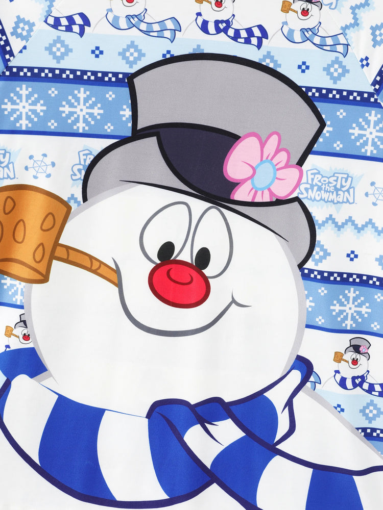 Frosty the Snowman Christmas Family Matching Pajamas Set with Christmas Socks Blue