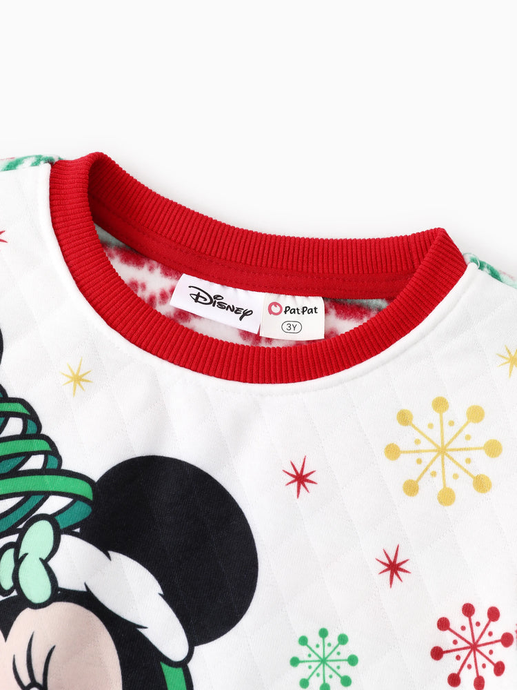 Disney Mickey and Friends Christmas Toddler Girl Fleece Sweatshirt White