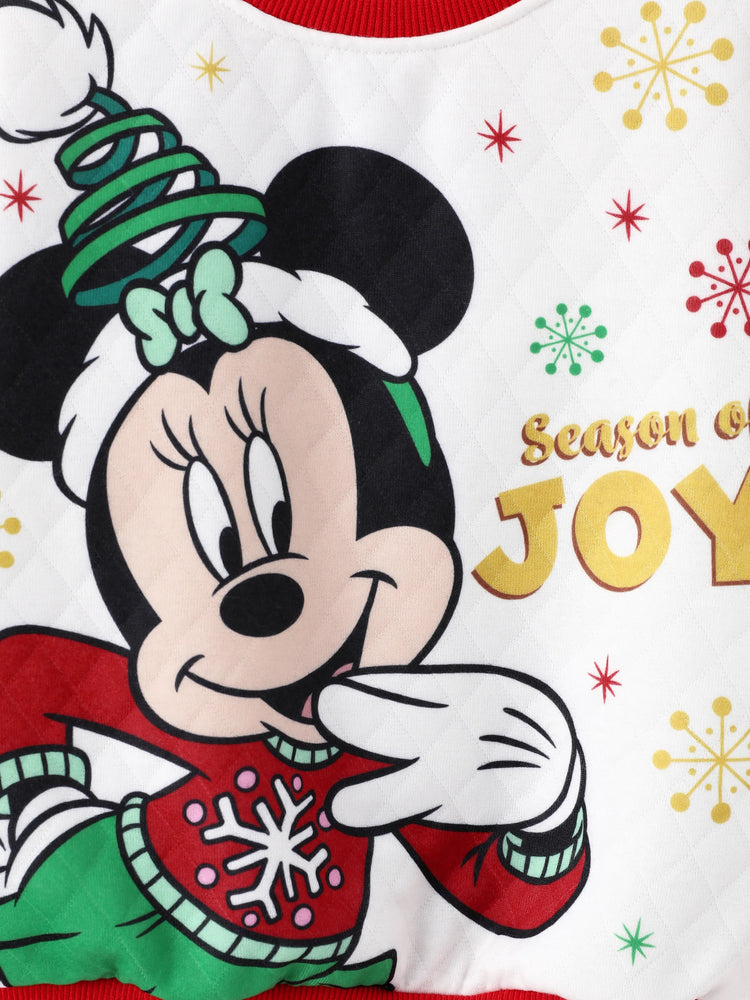 Disney Mickey and Friends Christmas Toddler Girl Fleece Sweatshirt White