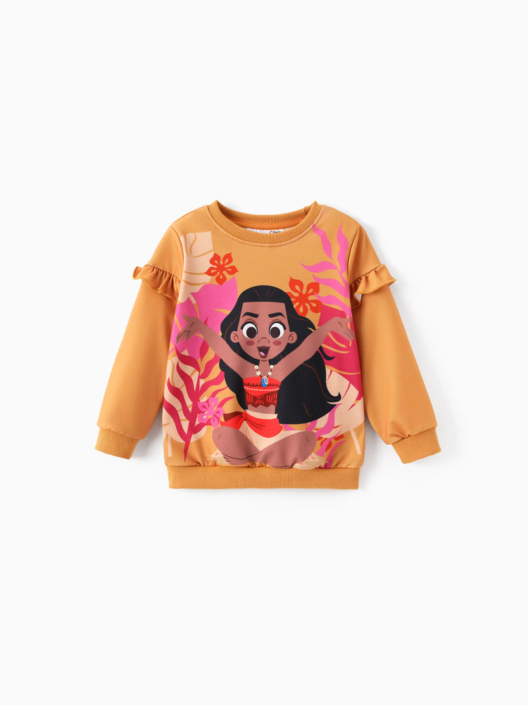 Ensemble 2 pièces sweat-shirt à volants et leggings pour petite fille Disney Princess Moana, orange