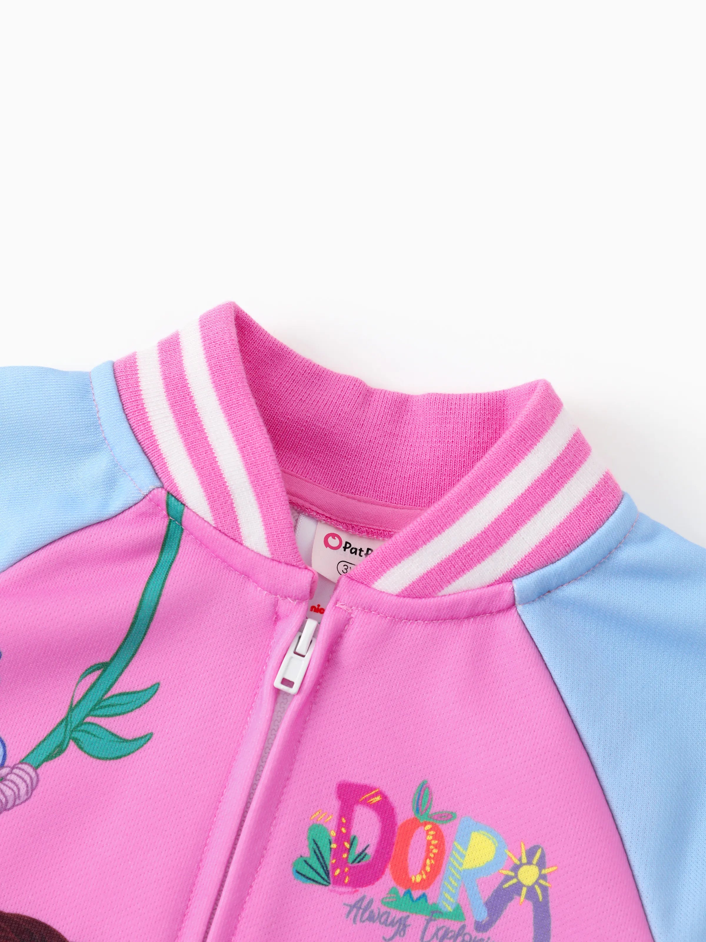 Dora Toddler Girl Knitted Fabric Colorblock Bomber Jacket Hot Pink Dora Toddler Girl Knitted Fabric Colorblock Bomber Jacket Hot Pink