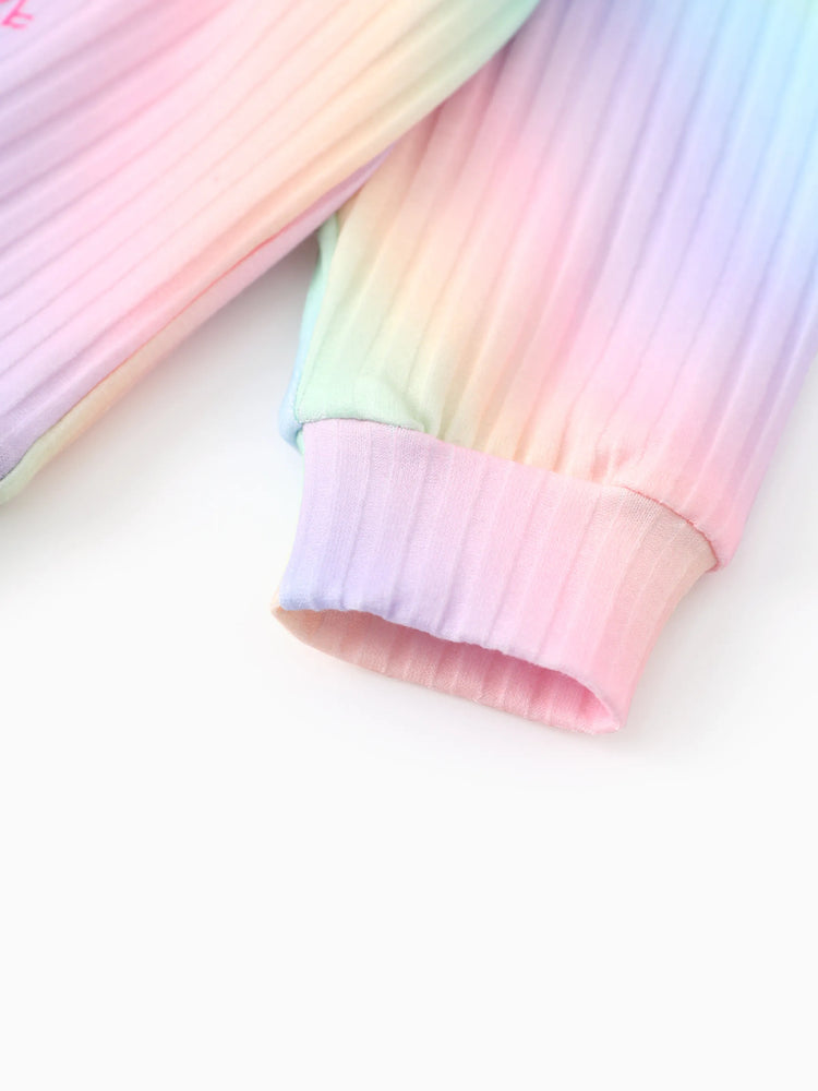 Sudadera con capucha arcoíris multicolor para niña pequeña Dora