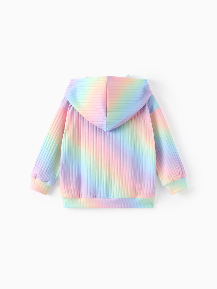 Sudadera con capucha arcoíris multicolor para niña pequeña Dora