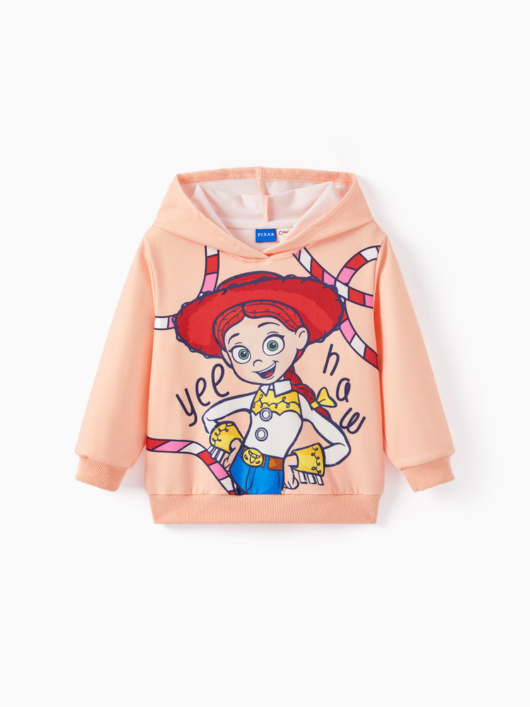 Toy Story Toddler Girl Jessie 2pcs Ribbed Cuffs Hooded Sweatshirt and Sweatpants Set incarnadinepink