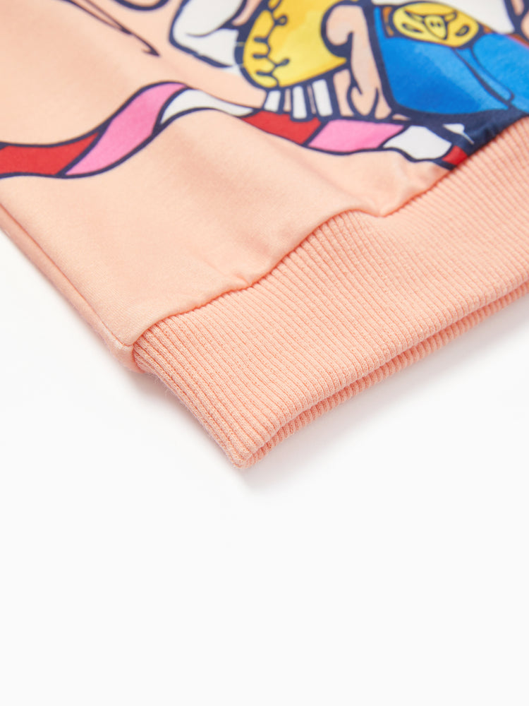 Toy Story Toddler Girl Jessie 2pcs Ribbed Cuffs Hooded Sweatshirt and Sweatpants Set incarnadinepink