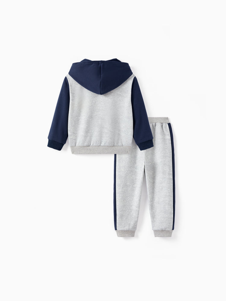 Toy Story Toddler Boy Woody 2pcs Ribbed Cuffs Hooded Sweatshirt and Sweatpants Set Deep Blue