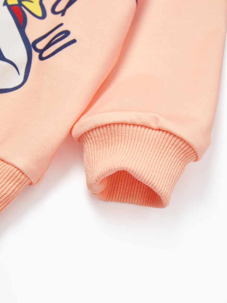 Toy Story Toddler Girl Jessie 2pcs Ribbed Cuffs Hooded Sweatshirt and Sweatpants Set incarnadinepink