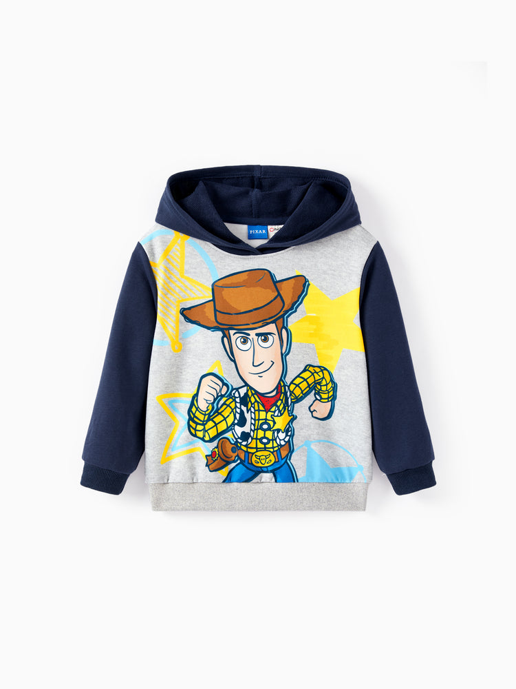 Toy Story Toddler Boy Woody 2pcs Ribbed Cuffs Hooded Sweatshirt and Sweatpants Set Deep Blue