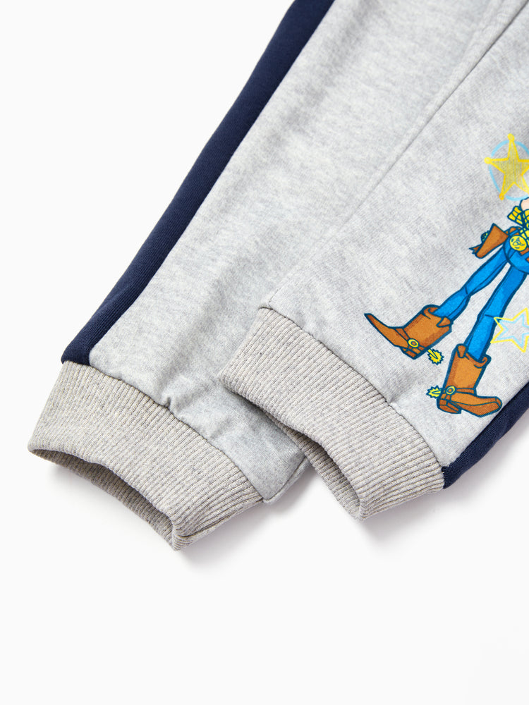Toy Story Toddler Boy Woody 2pcs Ribbed Cuffs Hooded Sweatshirt and Sweatpants Set Deep Blue
