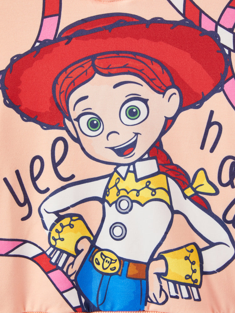 Toy Story Toddler Girl Jessie 2pcs Ribbed Cuffs Hooded Sweatshirt and Sweatpants Set incarnadinepink