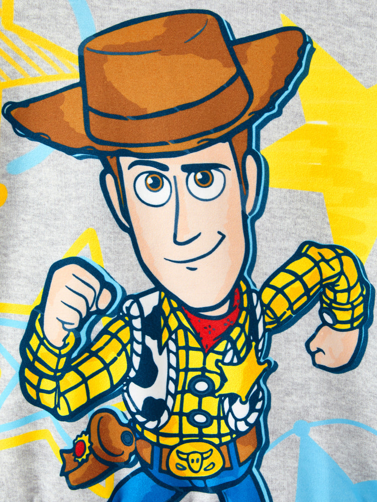 Toy Story Toddler Boy Woody 2pcs Ribbed Cuffs Hooded Sweatshirt and Sweatpants Set Deep Blue