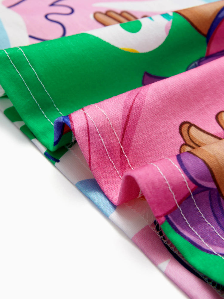 Dora Toddler Girl Ruffle Floral Pajama Dress (Flame Resistant) Multi-color