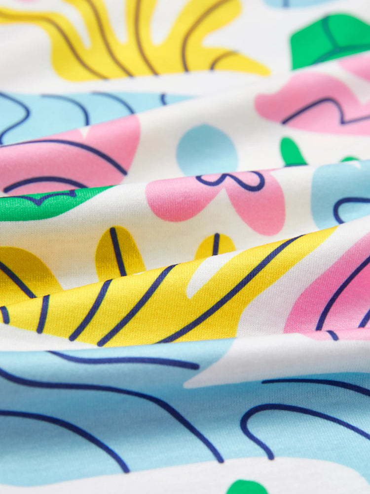 Dora Toddler Girl Ruffle Floral Pajama Dress (Flame Resistant) Multi-color