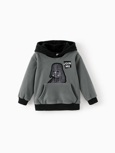 Star Wars Toddler Boy Darth Vader Polar fleece Diagonal-Pocket Hooded Sweatshirt Grey