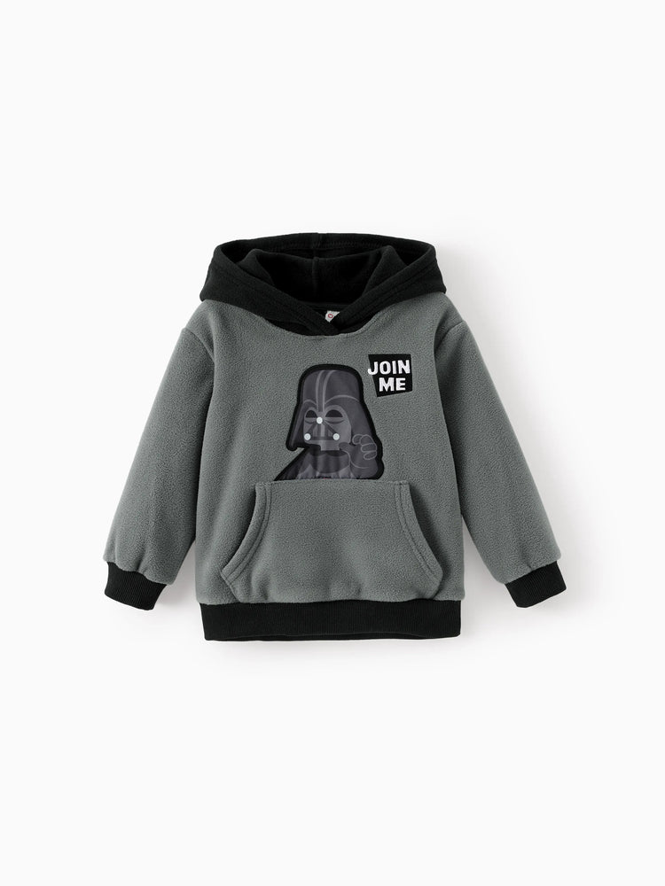 Sudadera con capucha y bolsillo diagonal de polar Darth Vader para niño pequeño de Star Wars, color gris