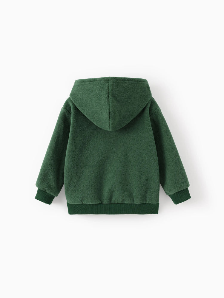 Sudadera con capucha y bolsillos diagonales de polar Grogu para niño pequeño de Star Wars, color verde oscuro