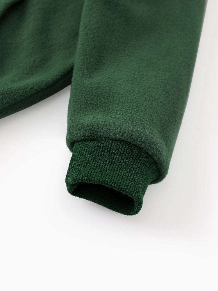 Sudadera con capucha y bolsillos diagonales de polar Grogu para niño pequeño de Star Wars, color verde oscuro
