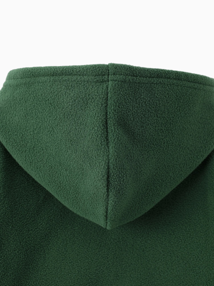 Sudadera con capucha y bolsillos diagonales de polar Grogu para niño pequeño de Star Wars, color verde oscuro