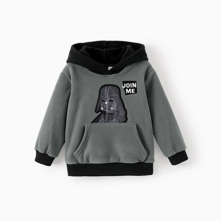 Sudadera con capucha y bolsillo diagonal de polar Darth Vader para niño pequeño de Star Wars, color gris