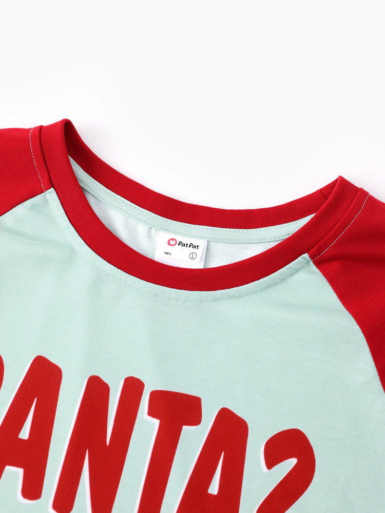 Ensemble pyjama familial assorti de Noël ELF en polaire motif flocon de neige avec chaussettes de Noël rouges