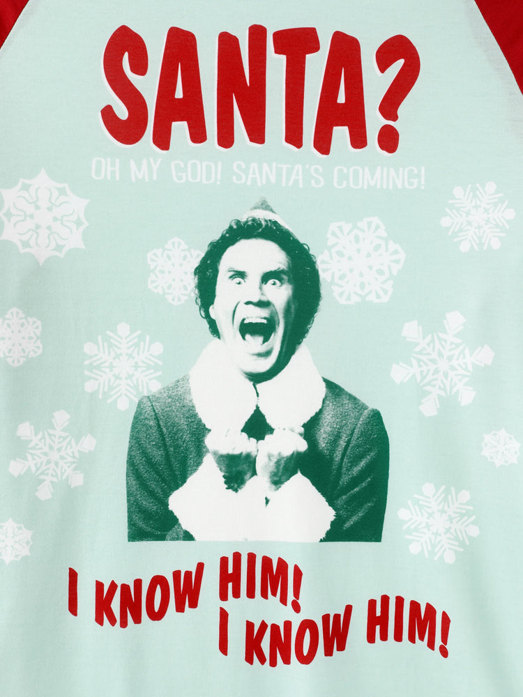 Ensemble pyjama familial assorti de Noël ELF en polaire motif flocon de neige avec chaussettes de Noël rouges