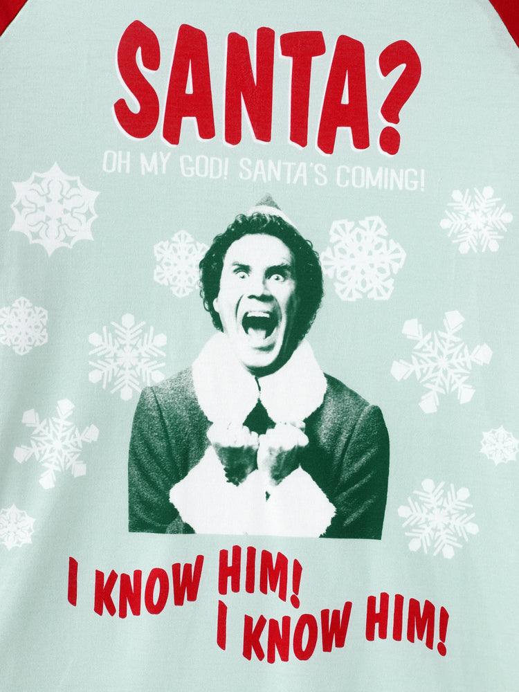 Ensemble pyjama familial assorti de Noël ELF en polaire motif flocon de neige avec chaussettes de Noël rouges