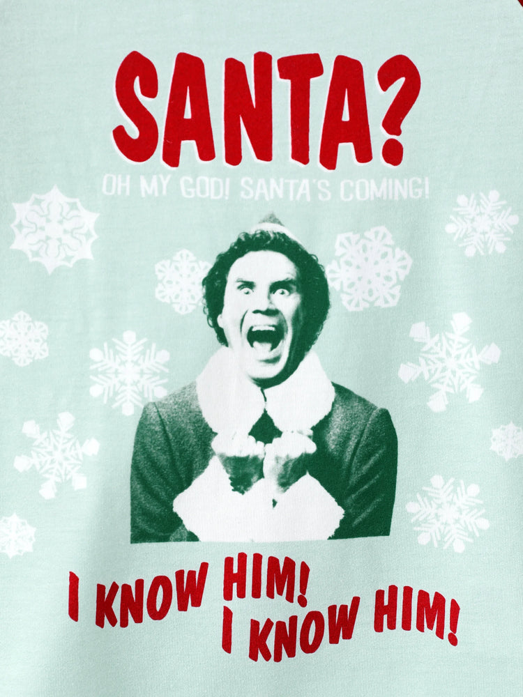 Ensemble pyjama familial assorti de Noël ELF en polaire motif flocon de neige avec chaussettes de Noël rouges