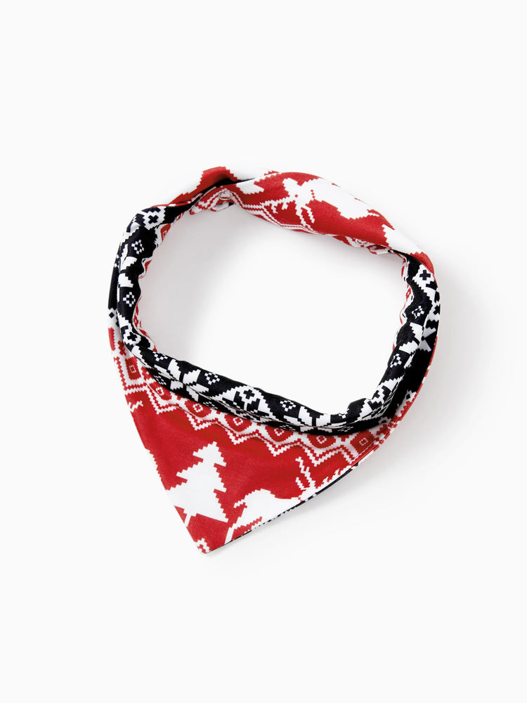 Christmas Matching Family Pajamas Set 3D Reindeer Hooded Allover Snowflake Print Onesie PJS with Christmas Socks red/black