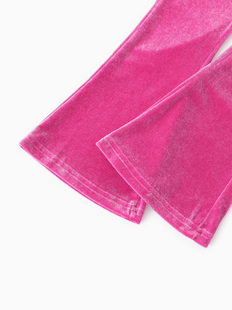 Disney Stitch Toddler/Kids Girl 2pcs Stitch Velvet Fabric Hooded Set Peach Pink