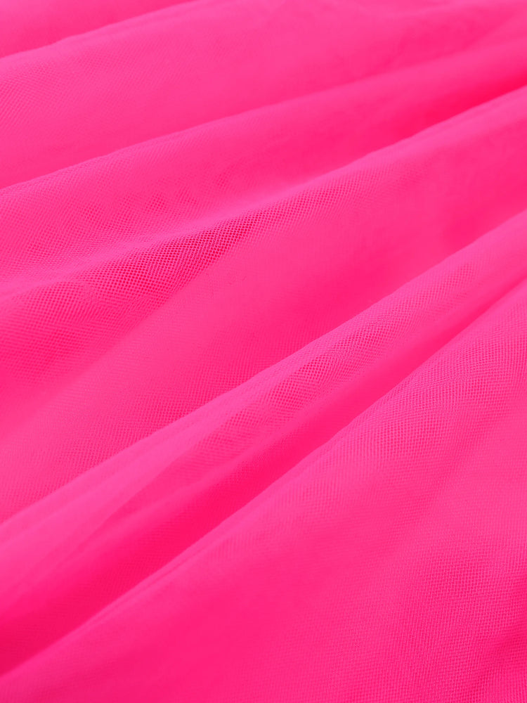 Robe à manches longues en tissu maille à volants Rainbow Dash pour petite fille My Little Pony, rose vif