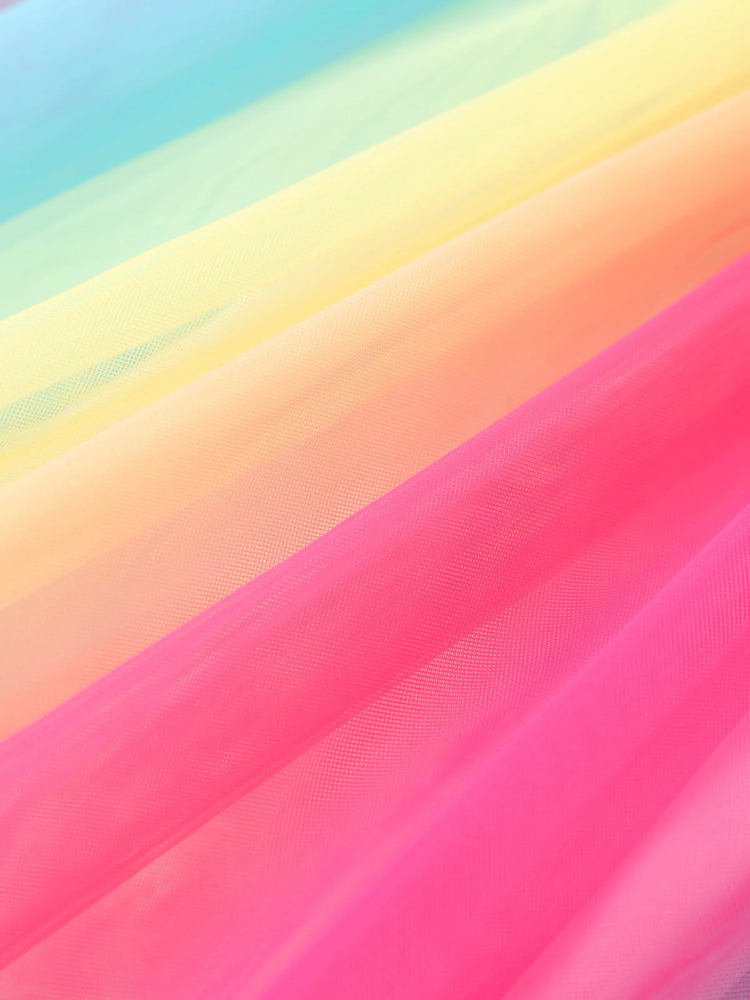 Robe à manches longues en tissu maille à volants Rainbow Dash pour petite fille My Little Pony, bleu clair