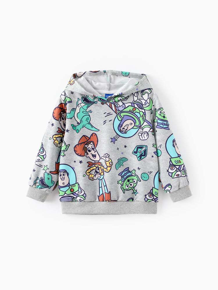Toy Story Toddler Boy Buzz Lightyear/Woody 2pcs Ribbed Cuffs Hooded Sweatshirt and Sweatpants Set Grey