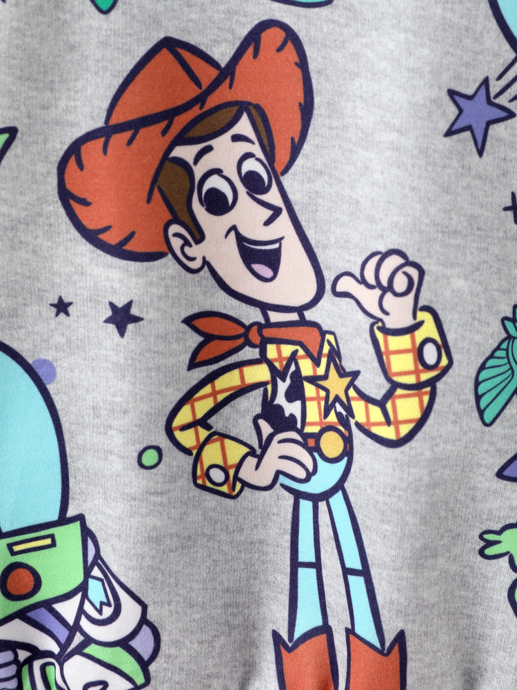 Toy Story Toddler Boy Buzz Lightyear/Woody 2pcs Ribbed Cuffs Hooded Sweatshirt and Sweatpants Set Grey