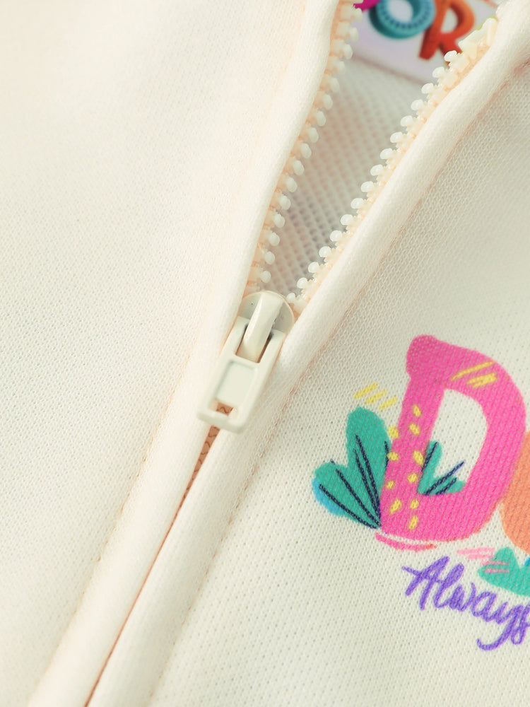 Chaqueta bomber de punto con bloques de color morado para niña pequeña Dora