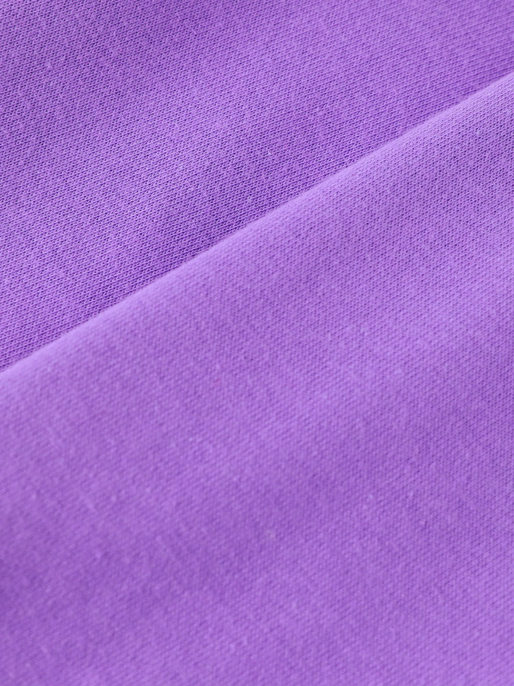 Chaqueta bomber de punto con bloques de color morado para niña pequeña Dora